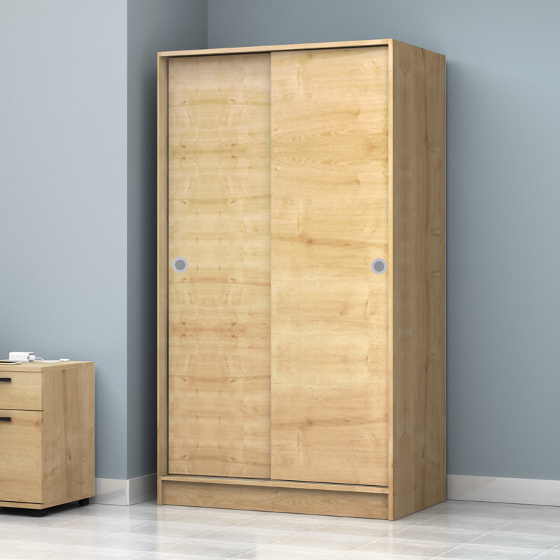 Misra Megapap two-doors sliding melamine wardrobe oak color 94x52x182cm.
