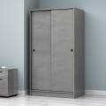 Misra Megapap two-doors sliding melamine wardrobe concrete grey color 94x52x182cm.