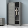 Misra Megapap two-doors sliding melamine wardrobe concrete grey color 94x52x182cm.