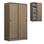 Misra Megapap two-doors sliding melamine wardrobe walnut color 94x52x182cm.