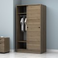 Misra Megapap two-doors sliding melamine wardrobe walnut color 94x52x182cm.