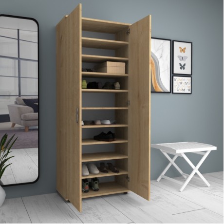 Eric Megapap melamine wardrobe - shoe rack oak color 76x36x187cm.