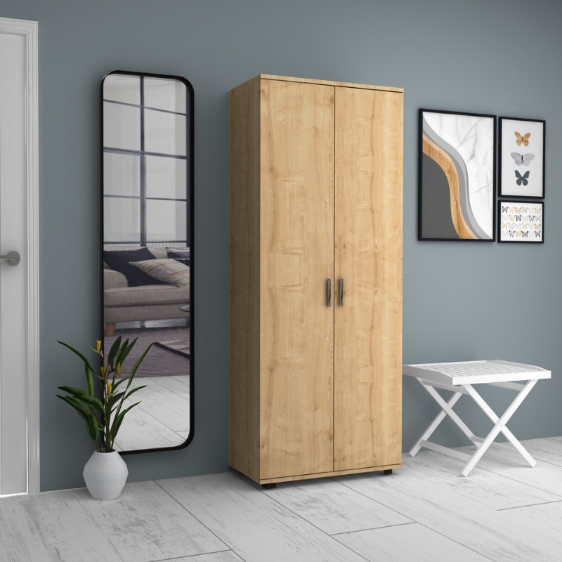 Eric Megapap melamine wardrobe - shoe rack oak color 76x36x187cm.