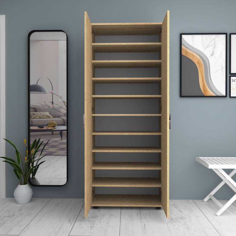 Eric Megapap melamine wardrobe - shoe rack oak color 76x36x187cm.