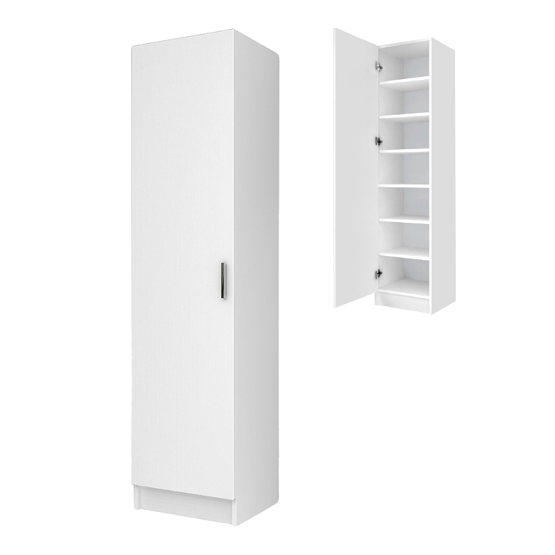Petro Megapap melamine single-door wardrobe - shoe rack in white color 45x38x180cm.