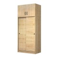 Regio Megapap melamine two slide doors wardrobe in oak color 100x60x240cm.
