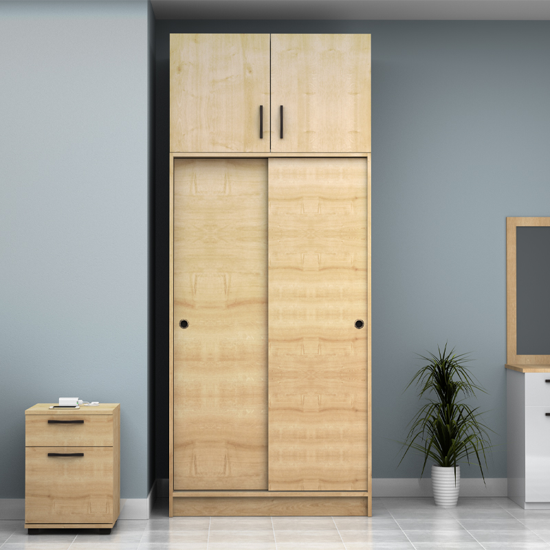Regio Megapap melamine two slide doors wardrobe in oak color 100x60x240cm.