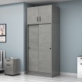 Regio Megapap melamine two slide doors wardrobe in grey concrete color 100x60x240cm.