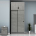 Regio Megapap melamine two slide doors wardrobe in grey concrete color 100x60x240cm.
