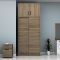 Regio Megapap melamine two slide doors wardrobe in walnut color 100x60x240cm.