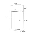 Regio Megapap melamine two slide doors wardrobe in walnut color 100x60x240cm.