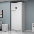 Regio Megapap melamine two slide doors wardrobe in white color 100x60x240cm.
