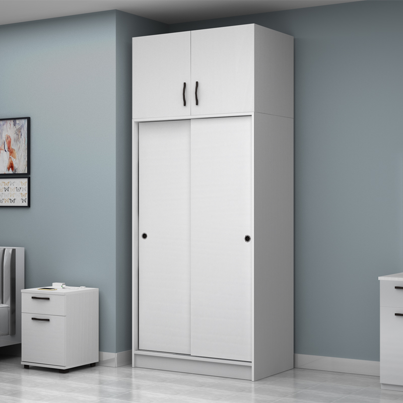 Regio Megapap melamine two slide doors wardrobe in white color 100x60x240cm.