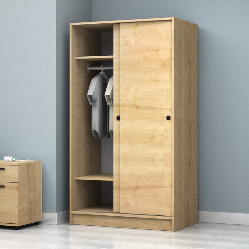 Regio Megapap melamine two slide doors wardrobe in oak color 100x60x181cm.
