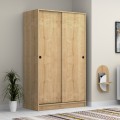 Regio Megapap melamine two slide doors wardrobe in oak color 120x60x200cm.
