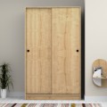 Regio Megapap melamine two slide doors wardrobe in oak color 120x60x200cm.
