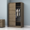 Regio Megapap melamine two slide doors wardrobe in walnut color 100x60x181cm.
