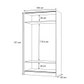 Regio Megapap melamine two slide doors wardrobe in walnut color 100x60x181cm.
