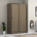 Regio Megapap melamine two slide doors wardrobe in walnut color 120x60x200cm.