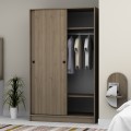 Regio Megapap melamine two slide doors wardrobe in walnut color 120x60x200cm.