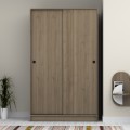 Regio Megapap melamine two slide doors wardrobe in walnut color 120x60x200cm.