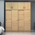 Regio Megapap melamine four slide doors wardrobe in oak color 200x60x240cm.