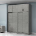 Regio Megapap melamine four slide doors wardrobe in concrete grey color 200x60x240cm.