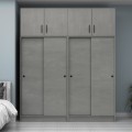 Regio Megapap melamine four slide doors wardrobe in concrete grey color 200x60x240cm.