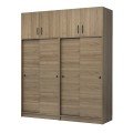 Regio Megapap melamine four slide doors wardrobe in walnut color 200x60x240cm.