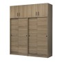 Regio Megapap melamine four slide doors wardrobe in walnut color 200x60x240cm.
