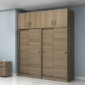 Regio Megapap melamine four slide doors wardrobe in walnut color 200x60x240cm.