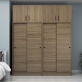 Regio Megapap melamine four slide doors wardrobe in walnut color 200x60x240cm.
