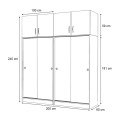 Regio Megapap melamine four slide doors wardrobe in walnut color 200x60x240cm.
