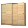 Regio Megapap melamine four slide doors wardrobe in oak color 200x60x181cm.