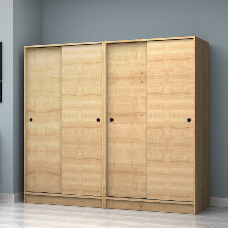 Regio Megapap melamine four slide doors wardrobe in oak color 200x60x181cm.