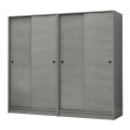 Regio Megapap melamine four slide doors wardrobe in concrete grey color 200x60x181cm.