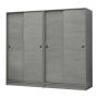 Regio Megapap melamine four slide doors wardrobe in concrete grey color 200x60x181cm.