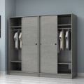 Regio Megapap melamine four slide doors wardrobe in concrete grey color 200x60x181cm.