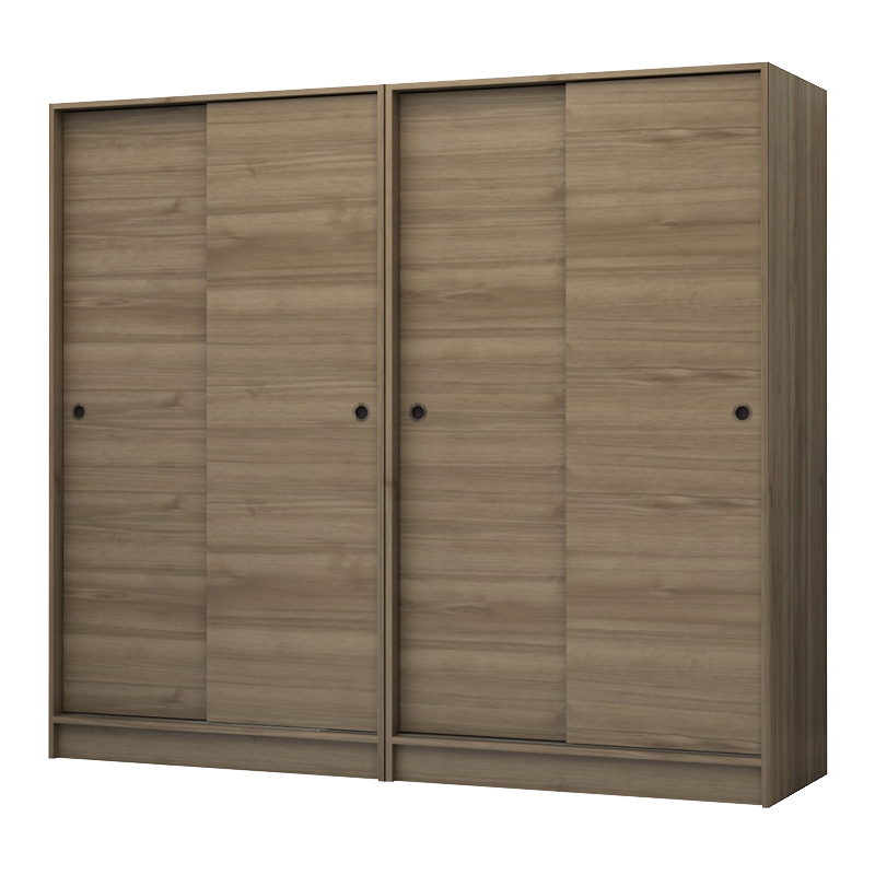 Regio Megapap melamine four slide doors wardrobe in walnut color 200x60x181cm.