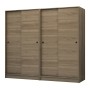 Regio Megapap melamine four slide doors wardrobe in walnut color 200x60x181cm.
