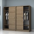 Regio Megapap melamine four slide doors wardrobe in walnut color 200x60x181cm.