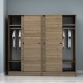 Regio Megapap melamine four slide doors wardrobe in walnut color 200x60x181cm.