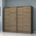 Regio Megapap melamine four slide doors wardrobe in walnut color 200x60x181cm.
