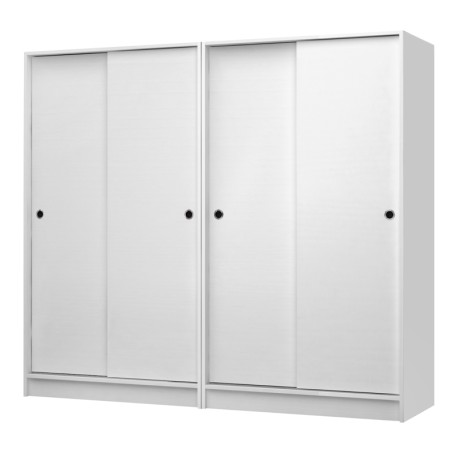 Regio Megapap melamine four slide doors wardrobe in white color 200x60x181cm.