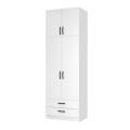 Ricardo Megapap two doors melamine wardrobe with cabinet in white color 80x51,8x240cm.