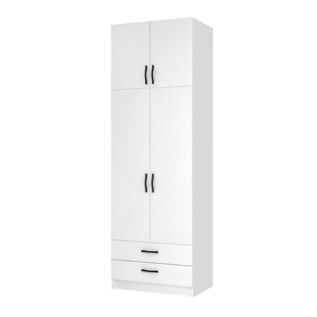 Ricardo Megapap two doors melamine wardrobe with cabinet in white color 80x51,8x240cm.