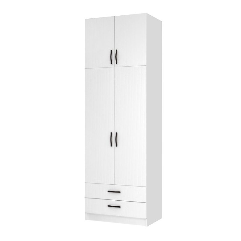 Ricardo Megapap two doors melamine wardrobe with cabinet in white color 80x51,8x240cm.