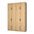 Ricardo Megapap four doors melamine wardrobe with cabinet in oak color 160x51,8x240cm.