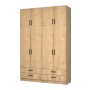 Ricardo Megapap four doors melamine wardrobe with cabinet in oak color 160x51,8x240cm.