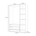 Ricardo Megapap three doors melamine wardrobe in anthracite color 120x51,8x181cm.